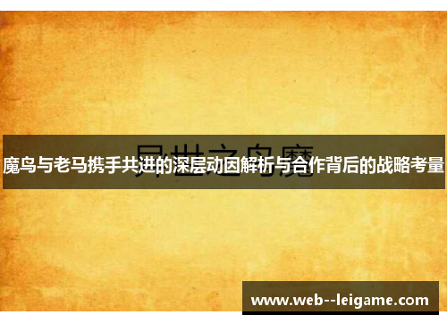 魔鸟与老马携手共进的深层动因解析与合作背后的战略考量